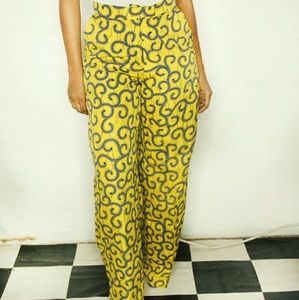 African print high waist pants
